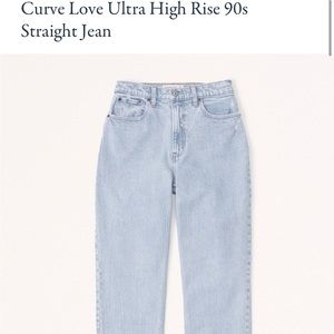 Abercrombie & Fitch Curve Love ultra high rise 90’s straight jean